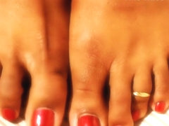 Darla TV - Ebony Feet, Perfect Red Toenails