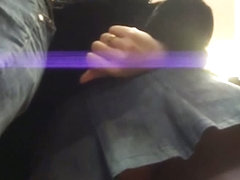 Voyeur upskirt video of a hot ass in nylons