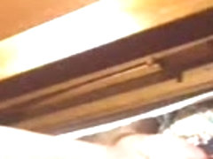 Hidden cam under desk caught my mom masturbating