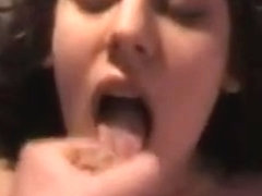 Big-titted wife blowjob with facial