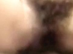 Brunette sweetie sucks my cock and gets her hairy pussy smashed