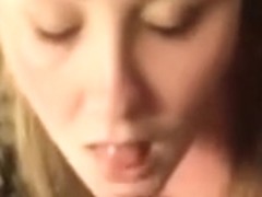 Youthful girlfriend gets cum in throat and swallows