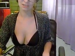 SexyPopka_ plays with long silicone dildo