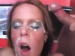Sexy golden-haired in bukkake and team fuck