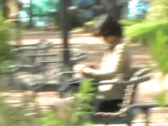 Wild skirt sharking video in a public park in Japan