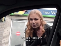Russian teen gets picked up and gets fucked for a free ride