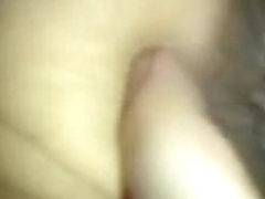 Stretching and fingering my wife's cum-hole in bedroom