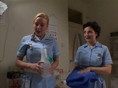 2 British Nurses Soap Up And Screw A Fortunate Man