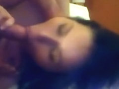 Using my gf's mouth as a fuckhole and blasting a load on her face