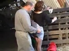 Hairy french mature anal in the barn
