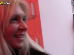 Attractive blonde Amy gets filmed in close up