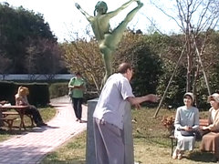 Cosplay Porn: Public Painted Statue Fuck part 1
