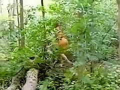 Cutie clothed as an indian sucks ding-dong in the woods