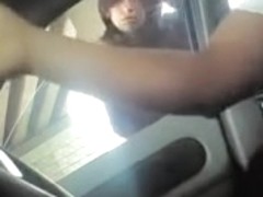 Man in the car frightened amateur with cock flashing