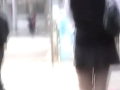 Amusing long-legged oriental slut is standing tall during instant sharking attack