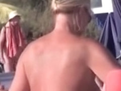 French Naturist Woman Strokes Cocks Of Two Men On Nudist Beach