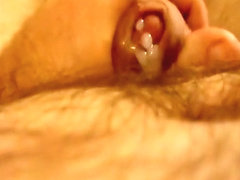 Close-up jerking with cumming at end