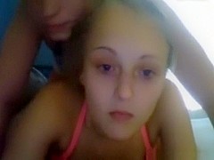 Lesbian girl makes-out and masturbates her gf's pussy on cam
