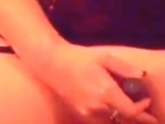 Stunning solo with my plump spouse playing with a dildo
