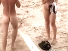 Pair Bonks on beach and in the last this guy cum in her face hole
