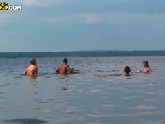 Student friends decided to spend day together near the sea