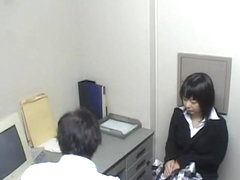 Hot Jap chick strips for her boss in spy cam Asian video
