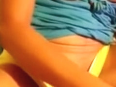 Slender girlfriend with miniature milk cans masturbating when I film her