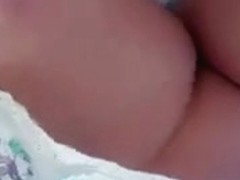 UPSKIRT--same vid - of the hairy no panty bubble butt.