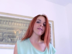 Redhead Latina with Pink Nipples Takes A...