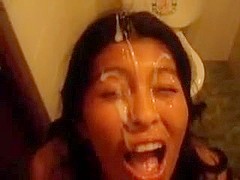 My Latina wife gets facial from me