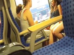 Sexy m hot girls legs om a train journey