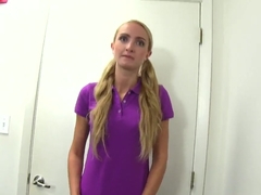Cute blonde teen Becky Lynn teases us in lingerie