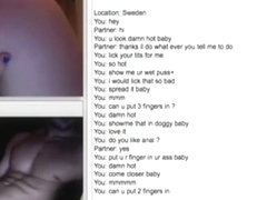 Swedish girl will do anything he asks, while cybersexing.