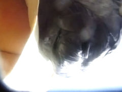 Rare and loose voyeur sight of a bare pussy upskirt tape in the summer