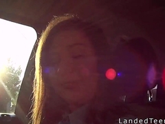 Stranger bangs teen police woman in his car