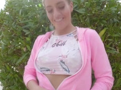 Silvia Dellai sucks and fucks a big cock in public