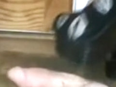 Cock crush in black kissy pumps