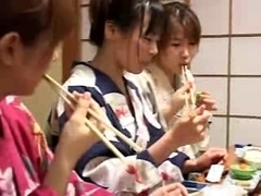 Busty Japanese whores in geisha lez fuck