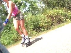 Rollerblader on trail
