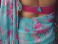 sexy nepali aunty in wide open blouse
