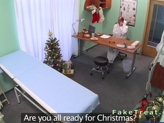 Doctor fucks patient in an office on Christmas day