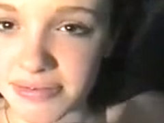 Hawt schoolgirl sucks big dong on web camera