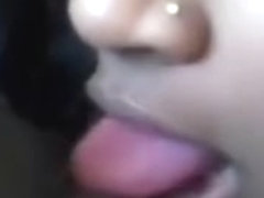 Lusty Indian amateur slobbers on a big black dong