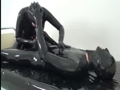 Rubber xxx sex video with latex whore with red heels 