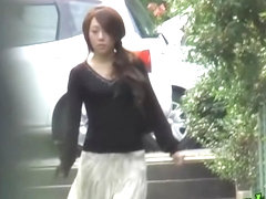 Zealous Japanese angel flashes her beaver when her skirt gets lifted