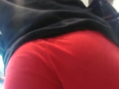red shorts ass cheeks candid