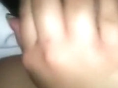 Asian girl sucks cock, gets fucked and creampied.