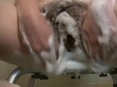 Chick Masterbating Her Curly Vagina,Unshaved Pits, Priceless Nipps