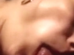 Wife can't live without cum all over her face hole