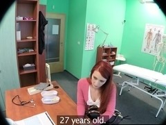Cocksucking redhead fucked during doctors visit